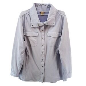DULUTH Women's Long Sleeve Snap Front Shacket • 1X • light purple gray